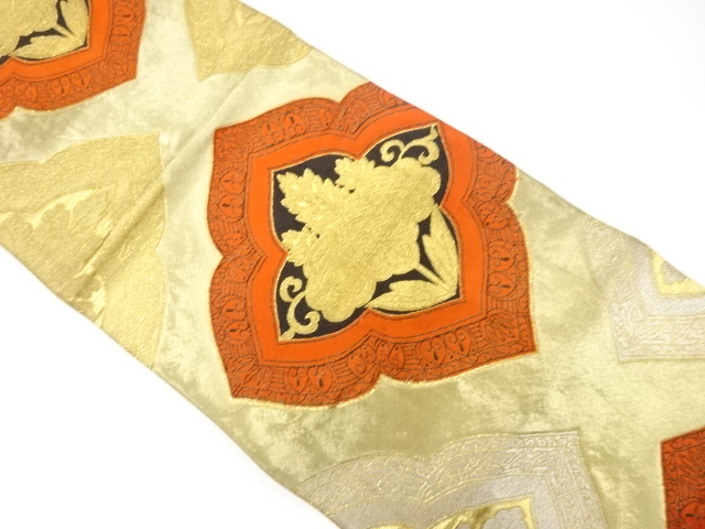 JAPANESE KIMONO / ANTIQUE FUKURO OBI / SILK / WOVEN PAULOWNIA